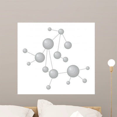 Molecule Wall Decal shown on a wall