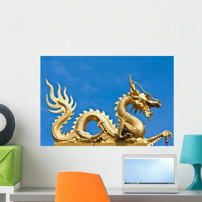 Dragongolden Dragonchinese Dragon shown on a wall