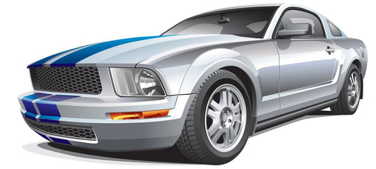 Silver Muscle Car Wall Decal