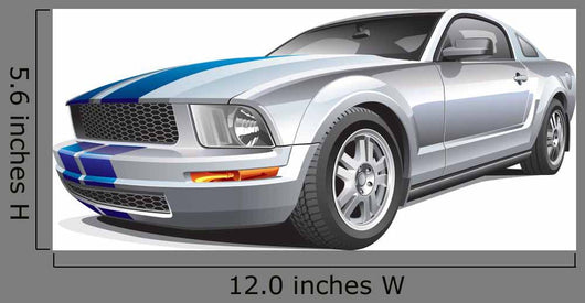 Silver Muscle Car Wall Decal