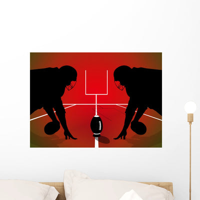American Football Rugby Players shown on a wall