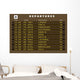 Departures board vector - Europe destinations Wall Mural