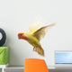Rosy-faced Lovebird Flying Agapornis Wall Decal
