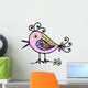 Sketch of Funny Colorful Bird for Your Design Wall Decal