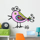 Sketch of Funny Colorful Bird for Your Design Wall Decal