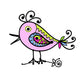 Sketch of Funny Colorful Bird for Your Design Wall Decal