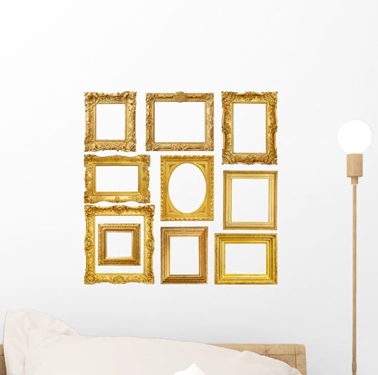 Set Gold Vintage Frame Wall Decal