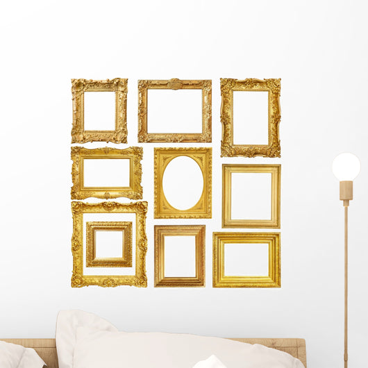 Set Gold Vintage Frame Wall Decal