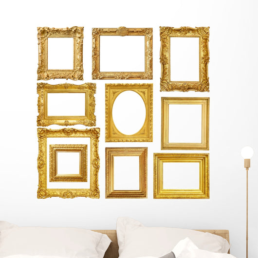 Set Gold Vintage Frame Wall Decal