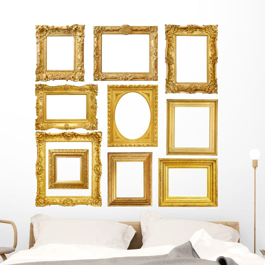 Set Gold Vintage Frame Wall Decal