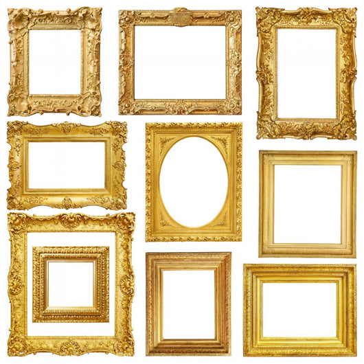 Set Gold Vintage Frame Wall Decal