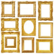 Set Gold Vintage Frame Wall Decal