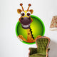 cute giraffe head cartoon Wall Decal