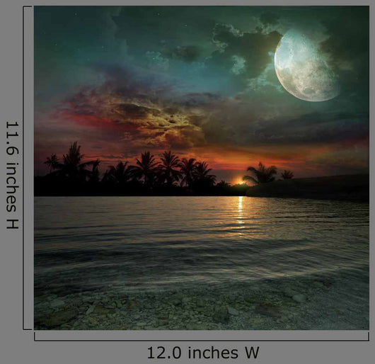 Ocean Sunset and Moon