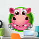 cute baby  hippo head cartoon Wall Decal