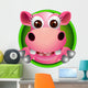 cute baby  hippo head cartoon Wall Decal