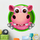 cute baby  hippo head cartoon Wall Decal