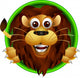 cute lion head cartoon Wall Decal