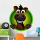 cute horse head cartoon Wall Decal