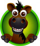 cute horse head cartoon Wall Decal