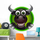 cute bull head cartoon Wall Decal