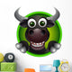 cute bull head cartoon Wall Decal