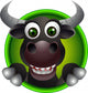 cute bull head cartoon Wall Decal
