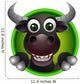cute bull head cartoon Wall Decal