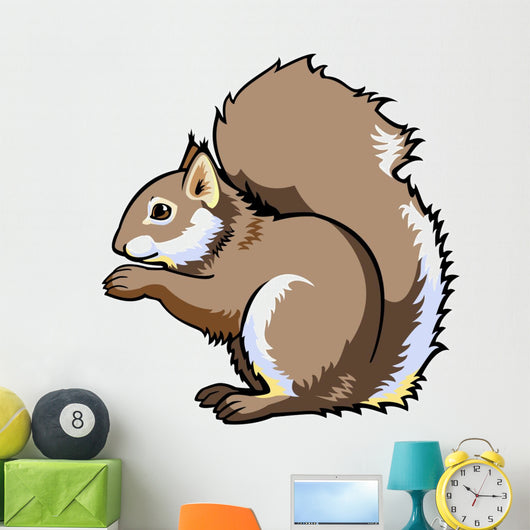 Sitting Squirrel on White Wall Decal