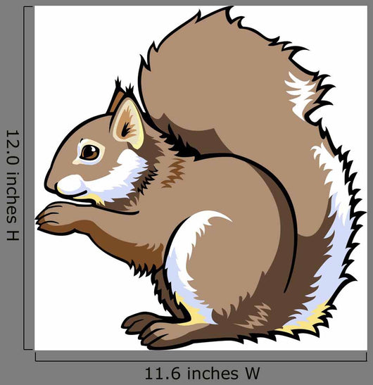 Sitting Squirrel on White Wall Decal