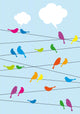 Birds Sitting Wire Vector