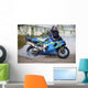 motorcyclist and the motorcycle Wall Mural