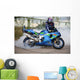 motorcyclist and the motorcycle Wall Mural