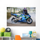 motorcyclist and the motorcycle Wall Mural