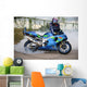 motorcyclist and the motorcycle Wall Mural