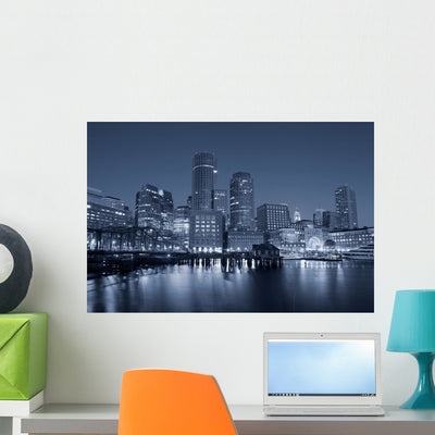 Boston shown on a wall