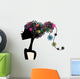 Cute Girl with Flower Wall Decal