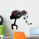 Cute girl with flower hair Wall Decal