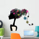 Cute girl with flower hair Wall Decal