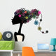 Cute girl with flower hair Wall Decal