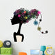 Cute girl with flower hair Wall Decal