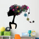 Cute girl with flower hair Wall Decal