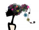 Cute girl with flower hair Wall Decal