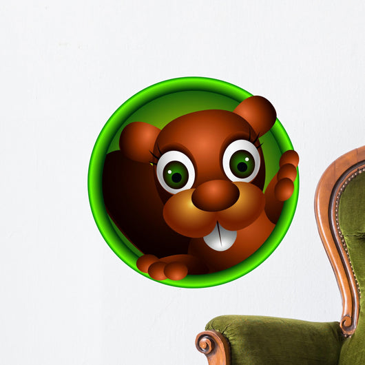 Cute Squirrel Head Wall Decal