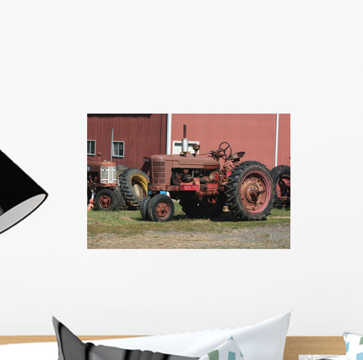 Old red tractors Wall Mural