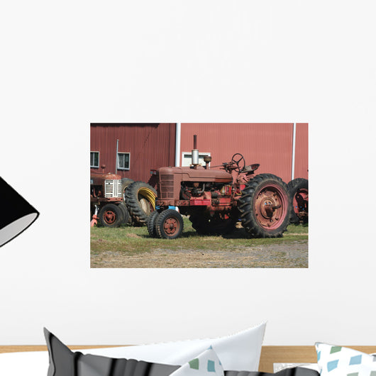 Old red tractors Wall Mural