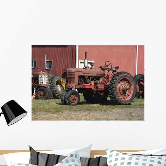 Old red tractors Wall Mural