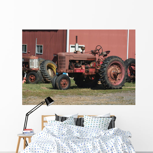 Old red tractors Wall Mural