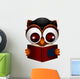 Cute Owl Reading Book Wall Decal
