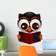 Cute Owl Reading Book Wall Decal